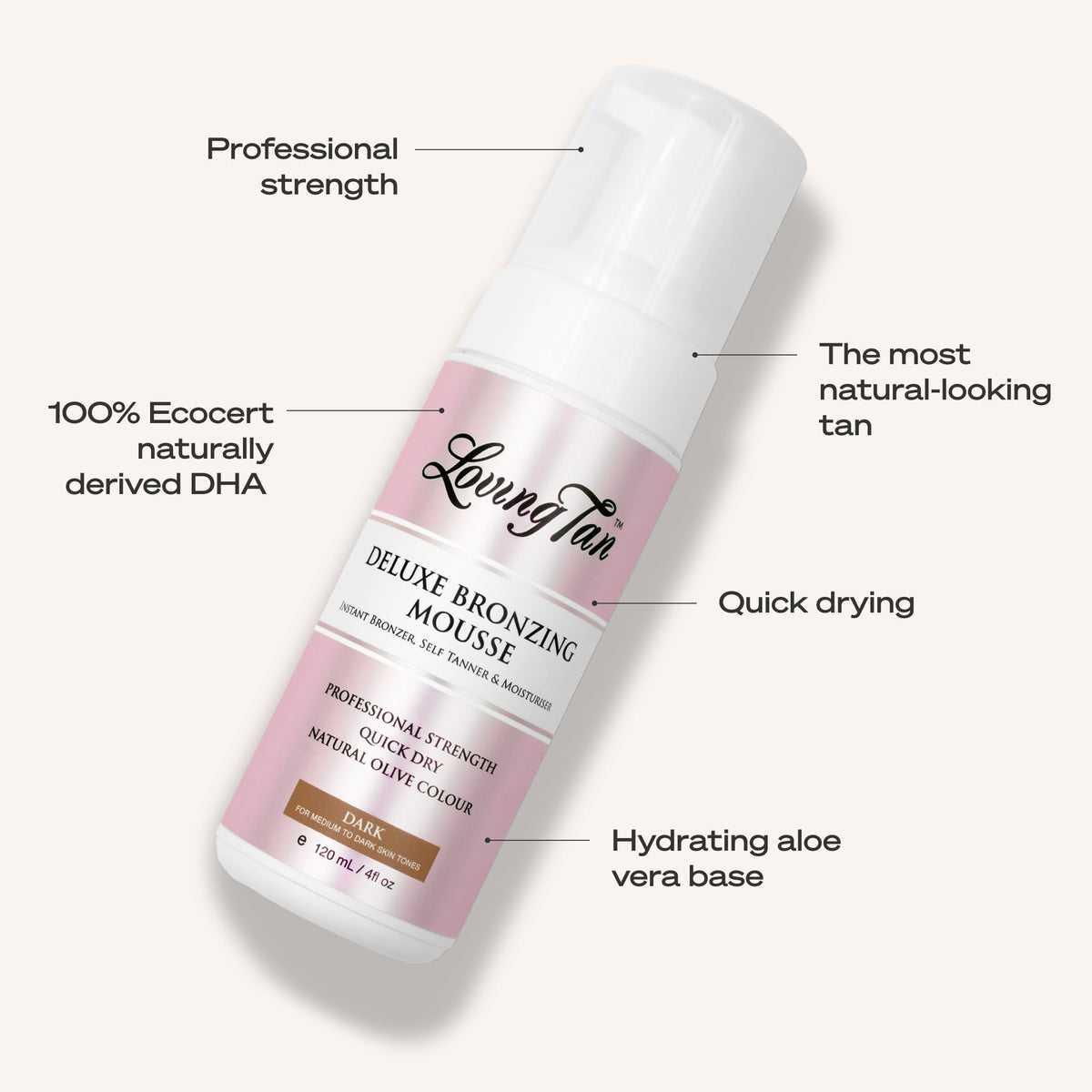 Loving Tan 8 HR Deluxe Self Tanning Mousse Dark application process