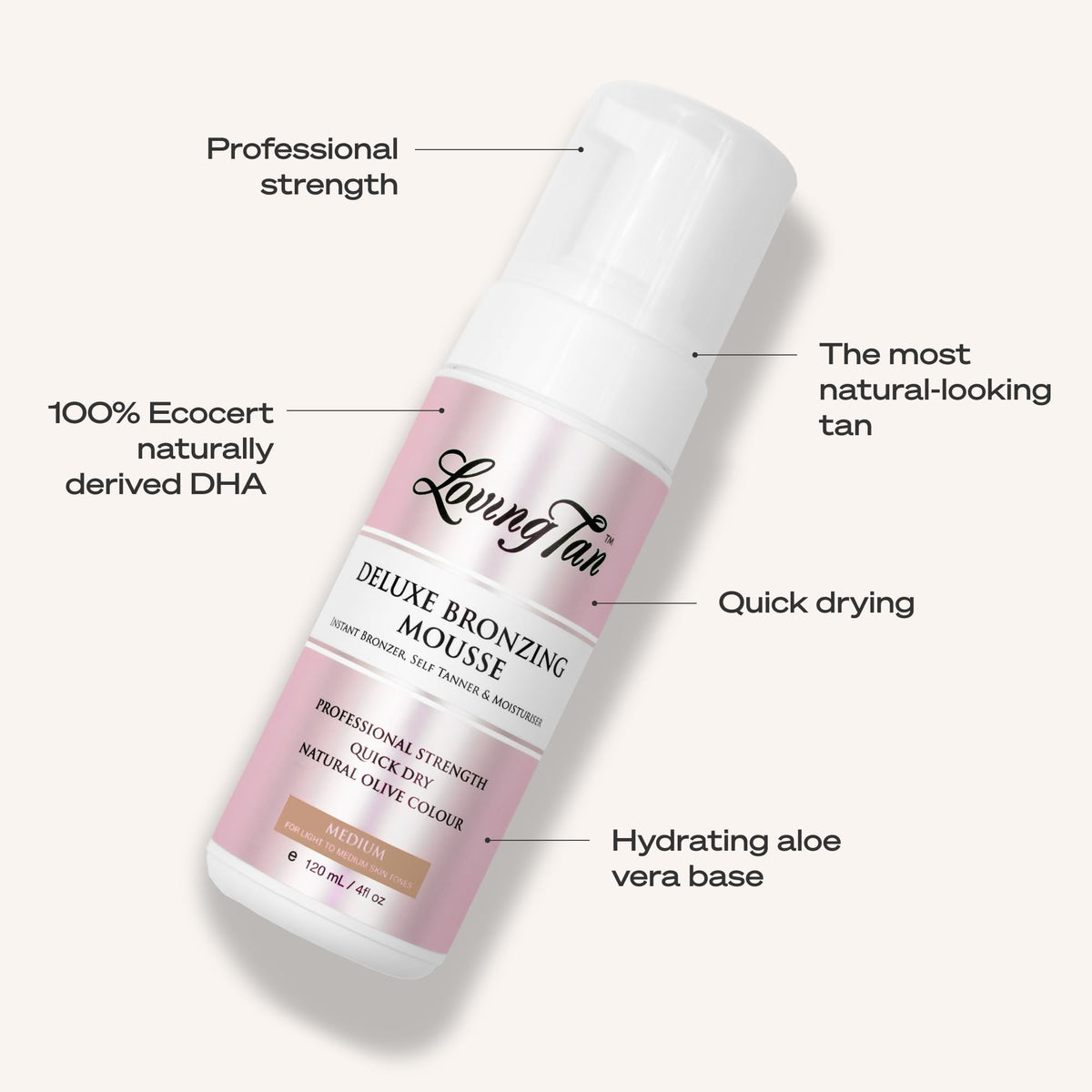 Loving Tan Deluxe Self Tanning Bronzing Mousse Medium texture close-up