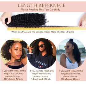 Loxxy Afro Kinky Curly Clip Ins showing different clip sizes