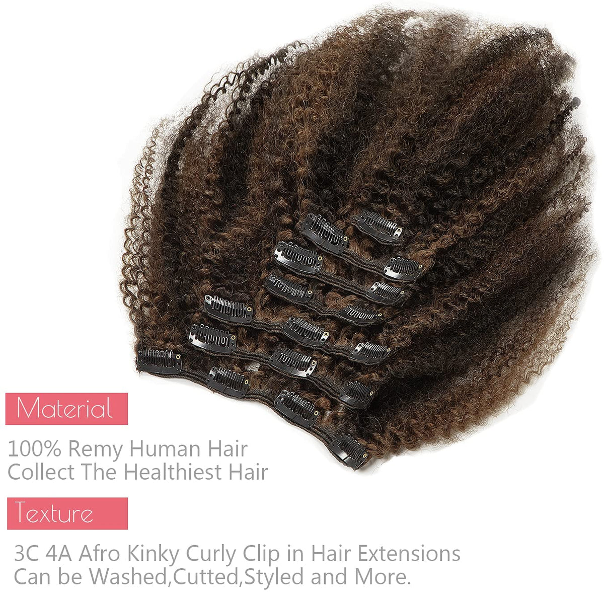 Loxxy Afro Kinky Curly Clip Ins styled in a hair model
