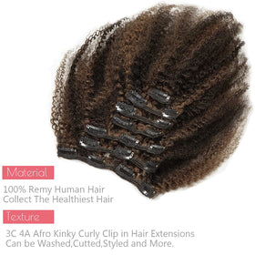 Loxxy Afro Kinky Curly Clip Ins styled in a hair model