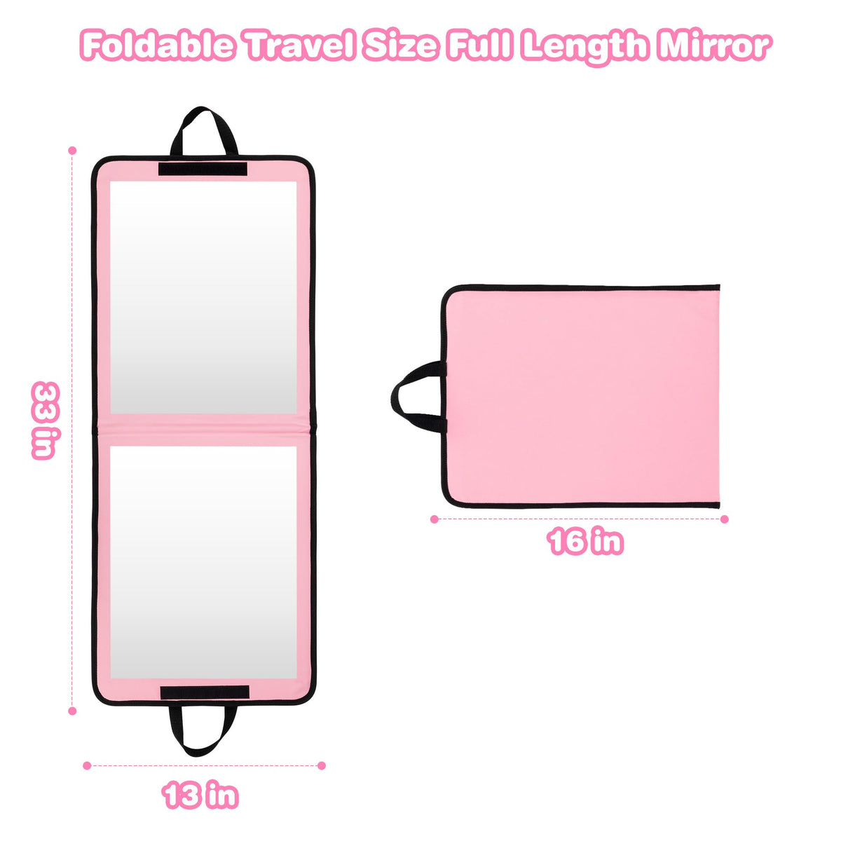 LPHUMEX Portable Pink Dance Mirror in a dance bag