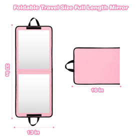 LPHUMEX Portable Pink Dance Mirror in a dance bag