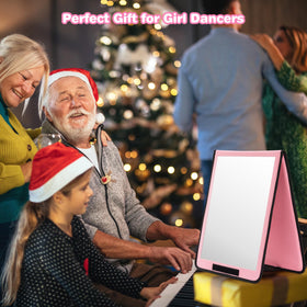 LPHUMEX Portable Pink Dance Mirror with fabric storage bag