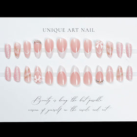 LPOODDNU Almond French Tip Nails kit packaging