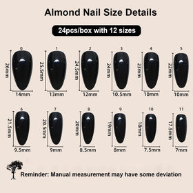 LPOODDNU Almond Press on Nails applied on fingers