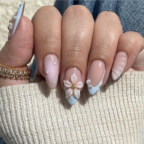LPOODDNU Almond Press On Nails assorted sizes display