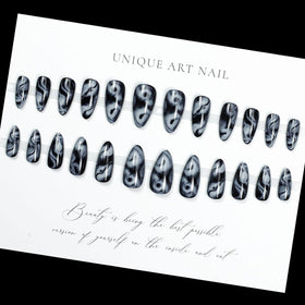 LPOODDNU Almond Press on Nails packaging with 24 pieces