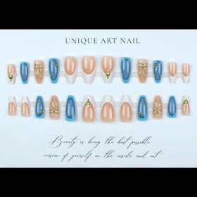 LPOODDNU nail kit packaging with 24 almond-shaped nails