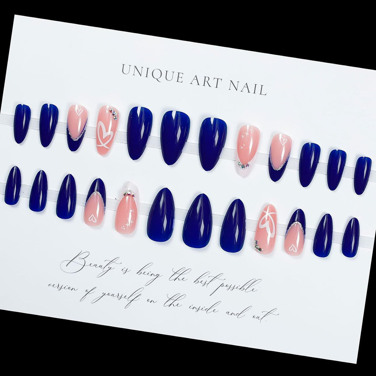 LPOODDNU Press on Nails Almond Medium assorted sizes display