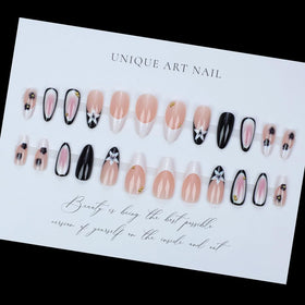 LPOODDNU Press On Nails almond shape packaging with 24 pieces