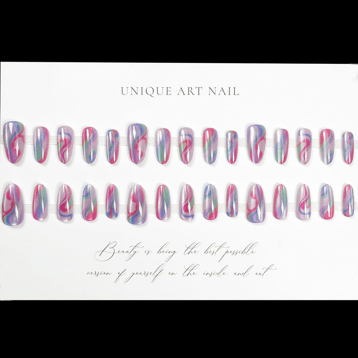 LPOODDNU Press On Nails kit packaging showing 24 pieces