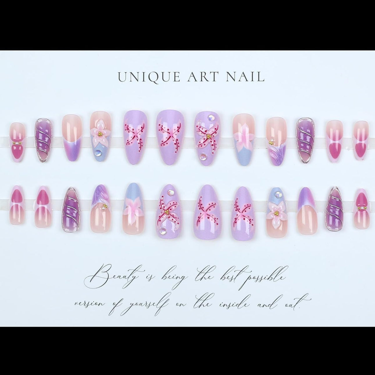 LPOODDNU press on nails with adhesive glue tabs