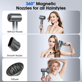 lpstea hair dryer side view with 360° rotating design