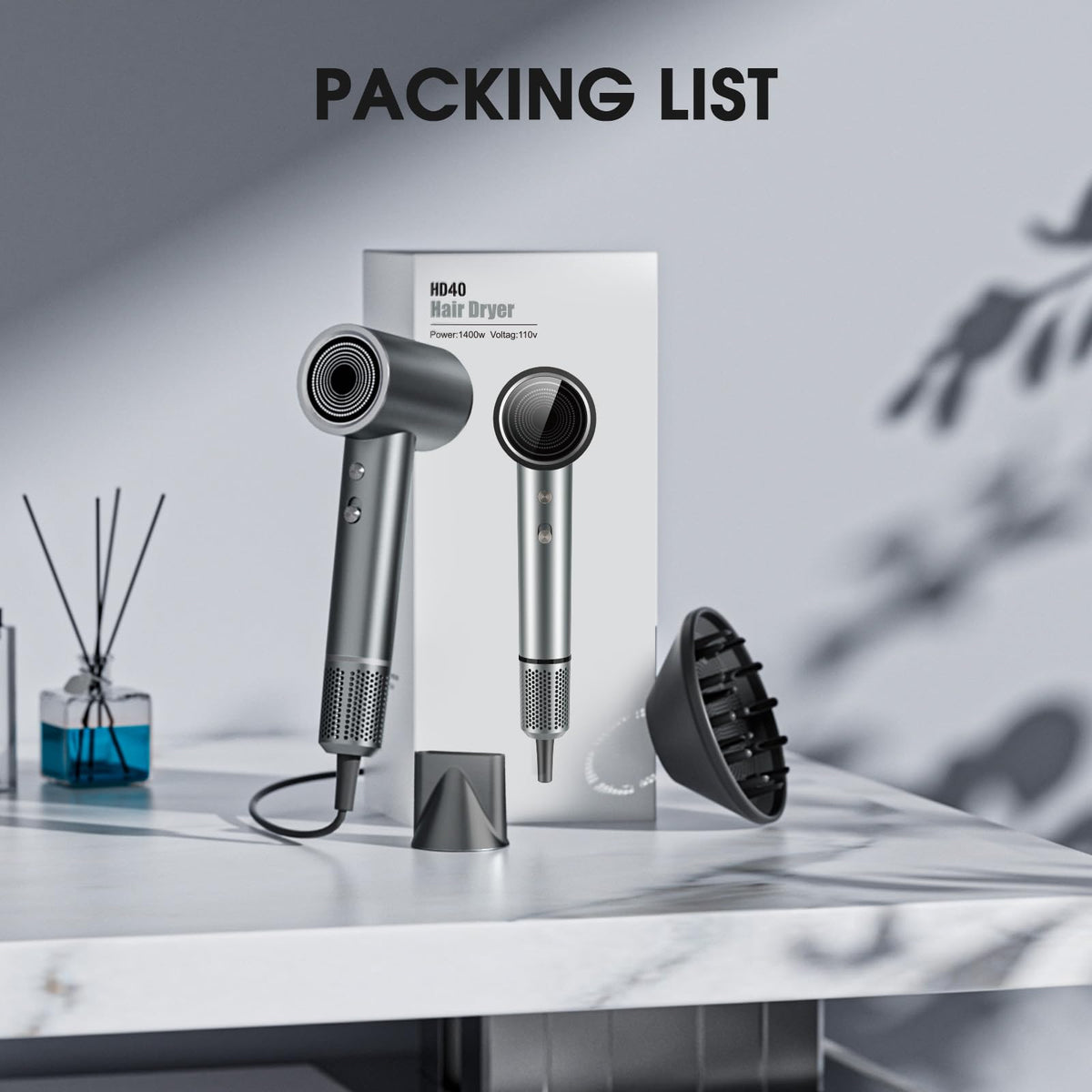 lpstea hair dryer with packaging displayed