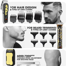 LQT cordless hair clippers charging with USB cable