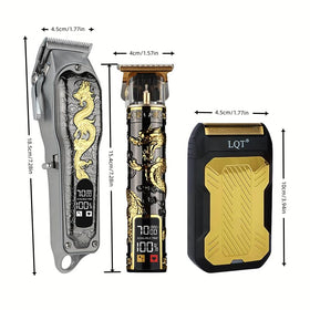 LQT professional hair clippers set with guide combs