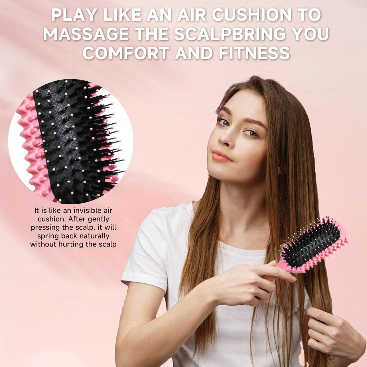 LSKHJT Curl Defining Brush Set displayed with teasing comb