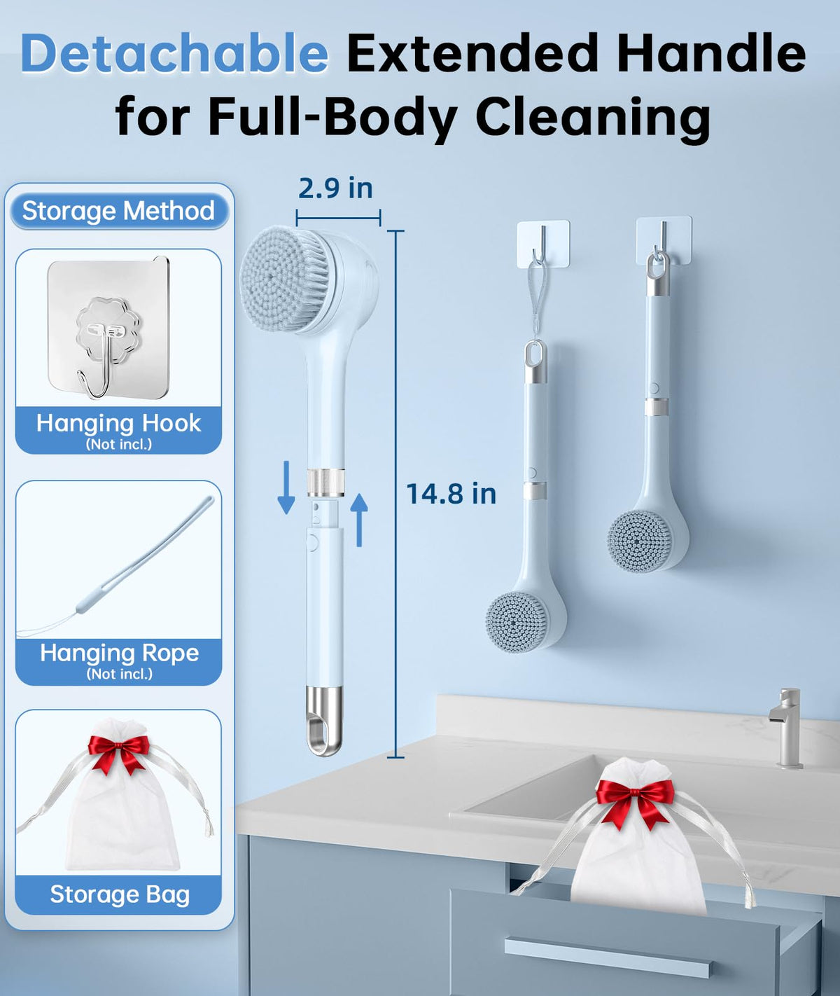 LUBEJR Electric Body Brush demonstrating deep cleansing on skin