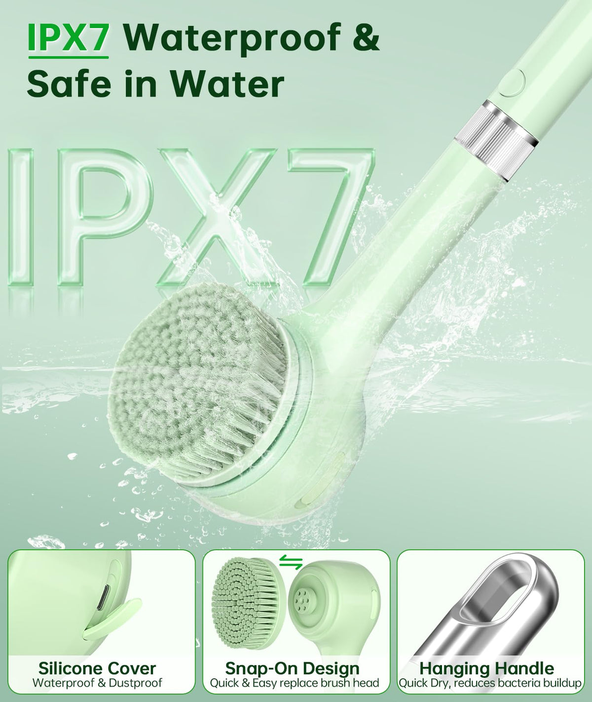 LUBEJR Electric Body Brush in shower setting