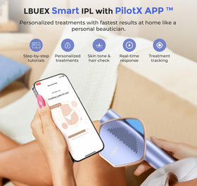 LUBEX Smart IPL device in use on legs