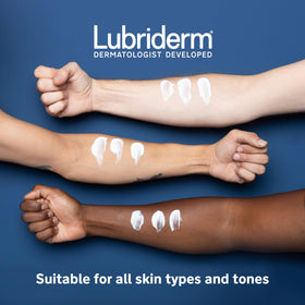 Lubriderm Daily Moisture Body Lotion 24 fl oz with application on skin