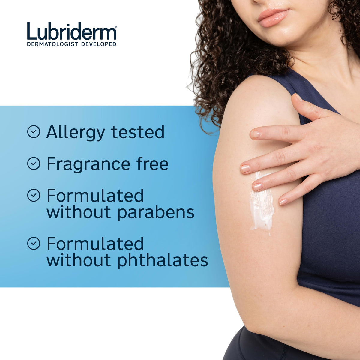 Lubriderm Daily Moisture Body Lotion 24 fl oz with texture close-up