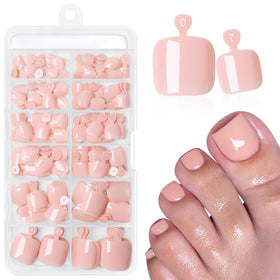 LuckForever 168pc Soft Nude Press On Toenails kit front view