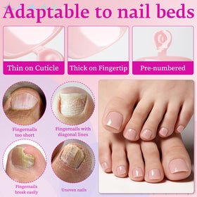LuckForever Press On Toenails displayed on a foot