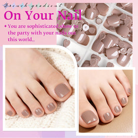 LuckForever press on toenails kit with adhesive tabs