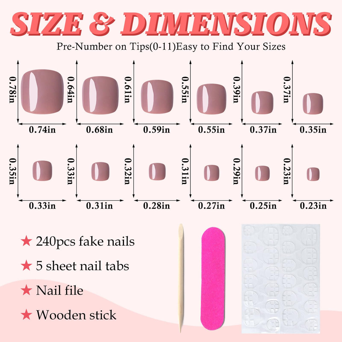 LuckForever press on toenails with adhesive tabs and nail glue