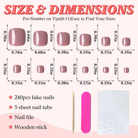 LuckForever press on toenails with adhesive tabs and nail glue