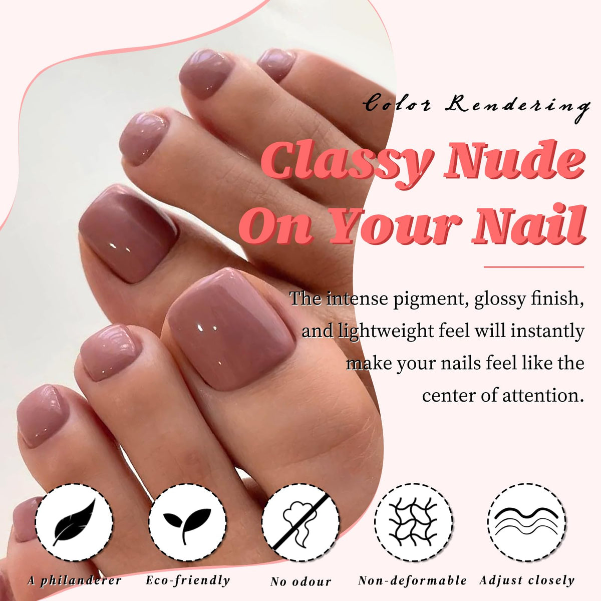 LuckForever toenails kit showing different sizes in storage case