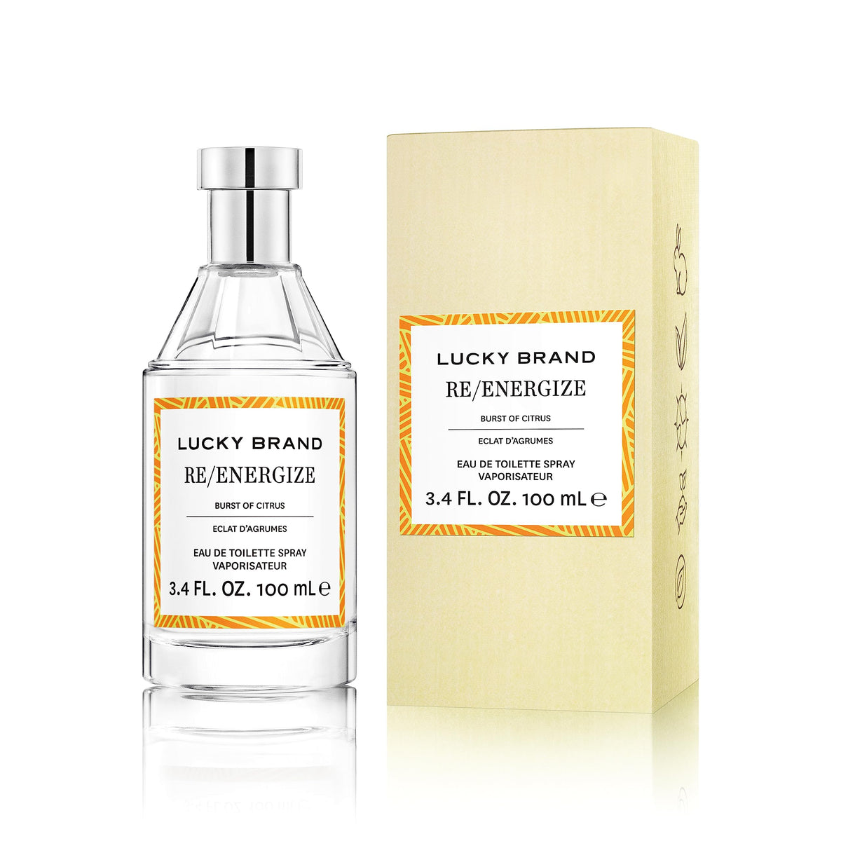 Lucky Brand Re/Energize unisex fragrance 3.4 Fl Oz EDT Spray front view