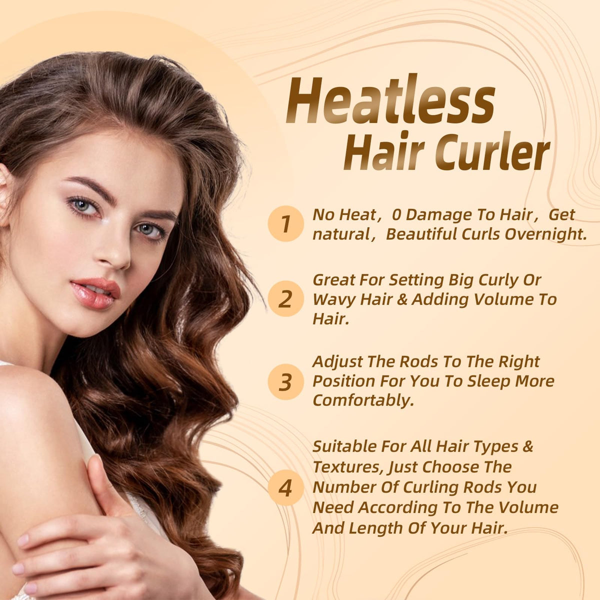 Luckybear heatless curling rods demonstrating flexibility