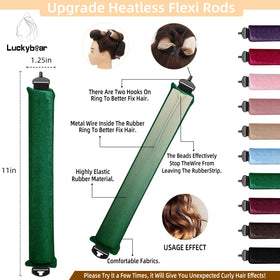 Luckybear heatless curling rods in use overnight