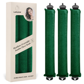 Luckybear heatless hair curler rods green set of three