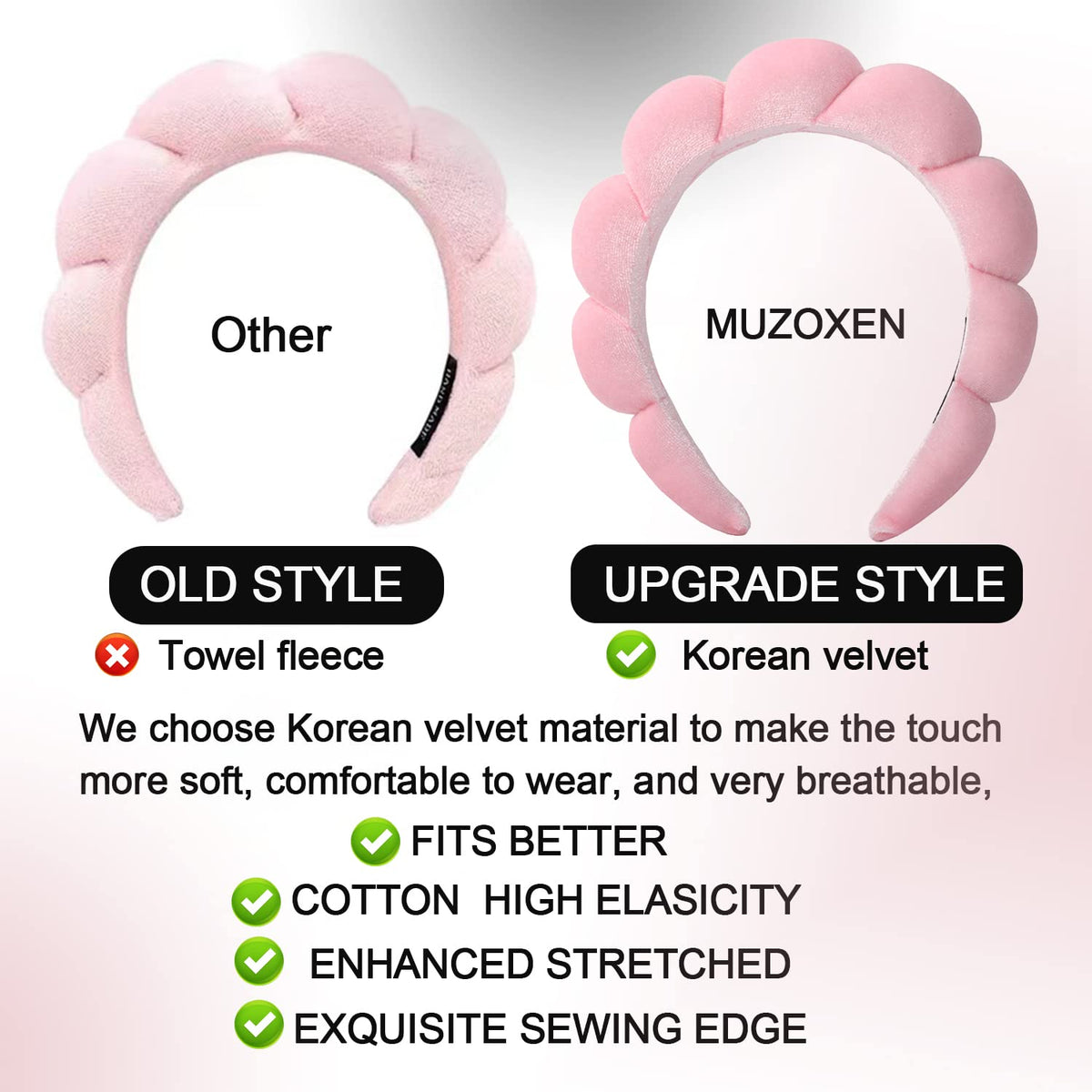 Luckybear Spa Headband with wristband side view