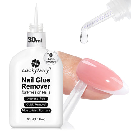 Luckyfairy 30ml Nail Glue Remover front view with precision tip