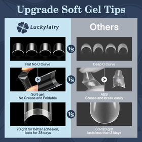 Luckyfairy 3XL Square Acrylic Nail Tips close-up