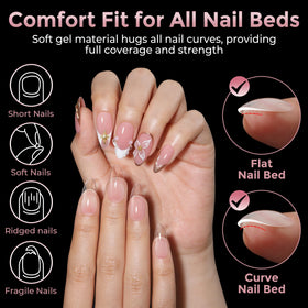 Luckyfairy Almond Nail Tips displayed with nail polish