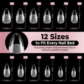 Luckyfairy Almond Nail Tips in various sizes