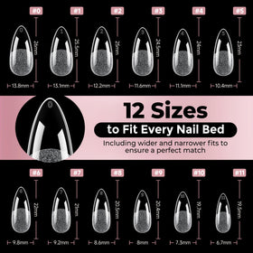 Luckyfairy almond nail tips with tools