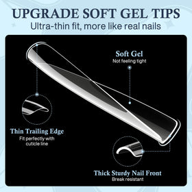 Luckyfairy Extra Long Square Nail Tips packaging