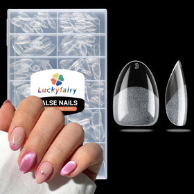 Luckyfairy Extra Short Almond Nail Tips 240pcs front view