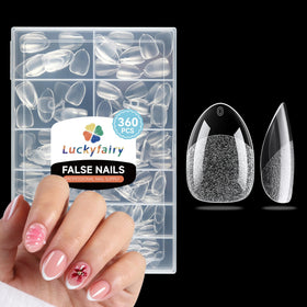 Luckyfairy Extra Short Almond Nail Tips 360pcs front view