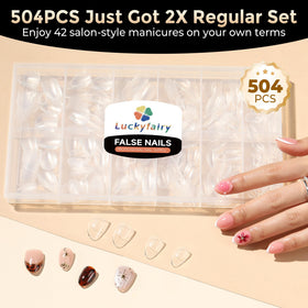 Luckyfairy Extra Short Almond Nail Tips applied on nails