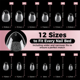 Luckyfairy Extra Short Almond Nail Tips arranged neatly