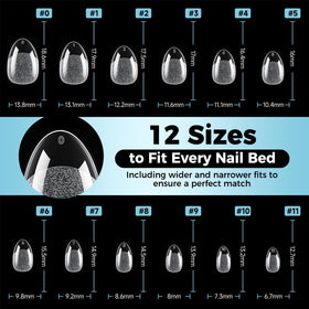 Luckyfairy Extra Short Almond Nail Tips in use during manicure