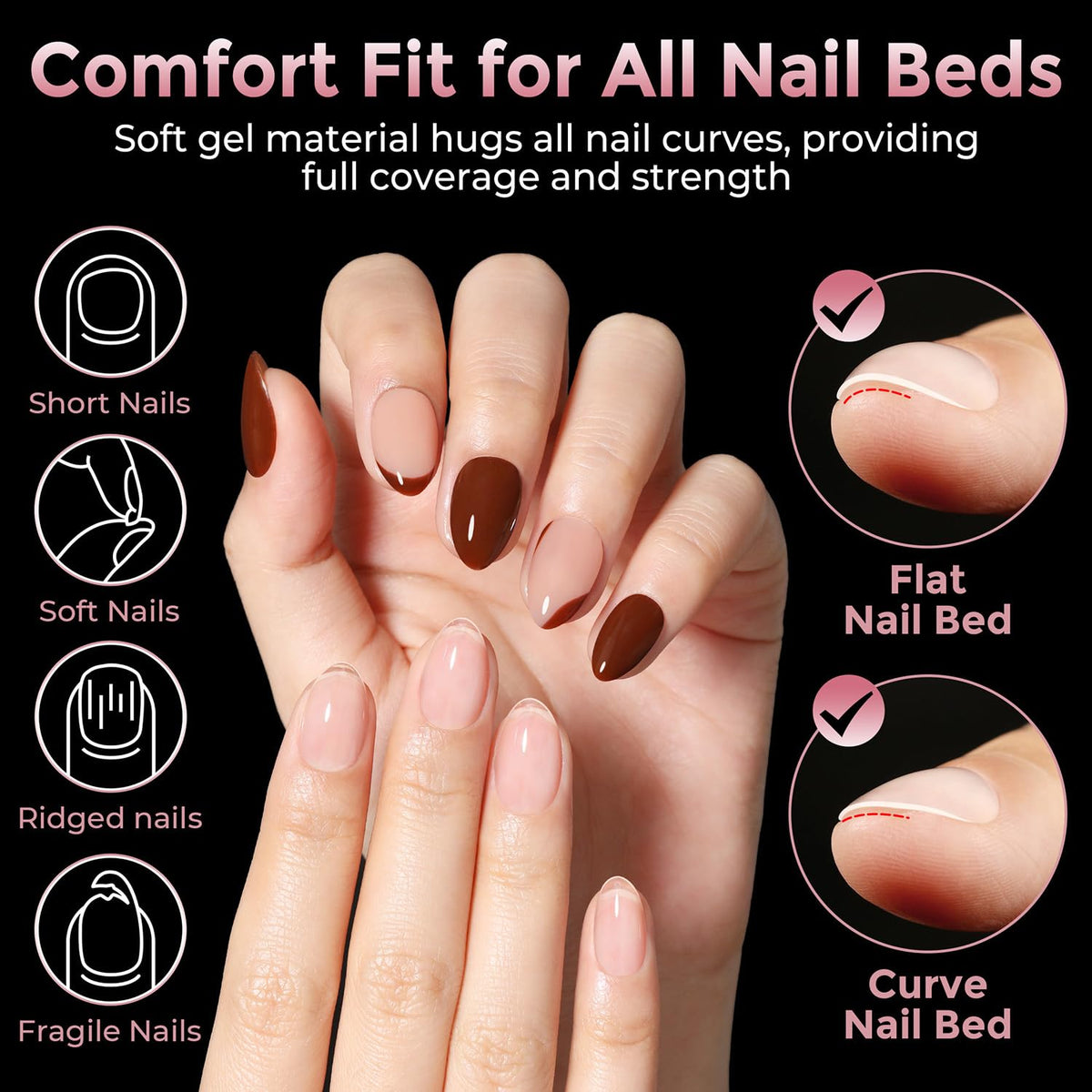 Luckyfairy Extra Short Almond Nail Tips packaging